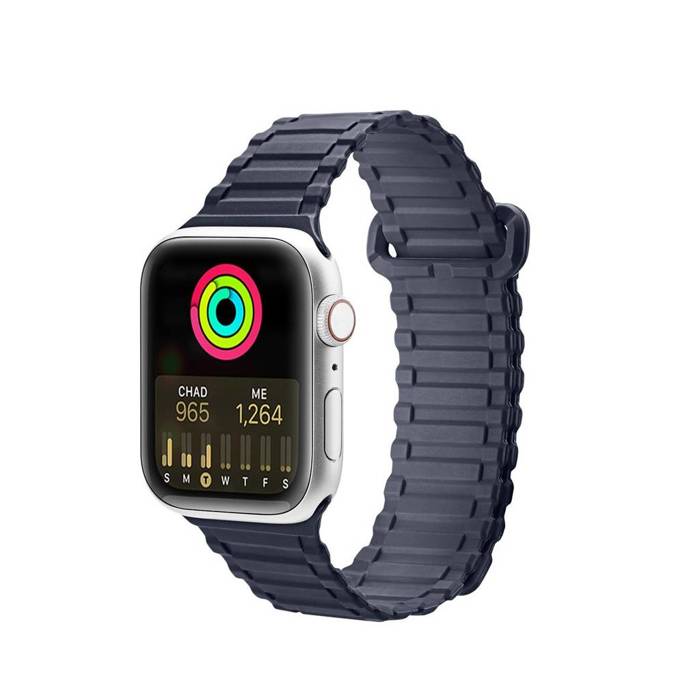 Dux Ducis Strap (Armor Version) Armband für Apple Watch Ultra, SE, 8, 7, 6, 5, 4, 3, 2, 1 (49, 45, 44, 42 mm) Silikon Magnetband Armband Blau