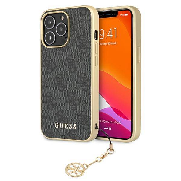 Hülle GUESS Apple iPhone 13 Pro Max 4G Charms Sammlung grau Hardcase