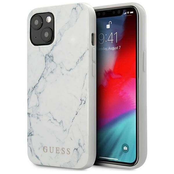 Hülle Guess GUHCP13MPCUMAWH Apple iPhone 13 6.1" weiß/weißes Hardcase Marmor