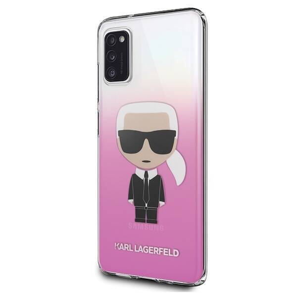 Hülle KARL LAGERFELD Samsung Galaxy A41 Farbverlauf Ikonik Karl Rosa Tasche