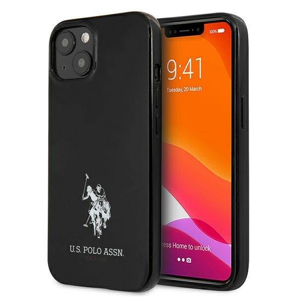 Hülle US POLO Apple iPhone 13 Mini Pferde Logo Tasche Schwarz Hardcase