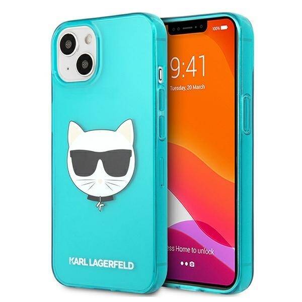 Karl Lagerfeld KLHCP13MCHTRB Apple iPhone 13 6.1" blau/blau HartschalenHülle Glitter Choupette Fluo