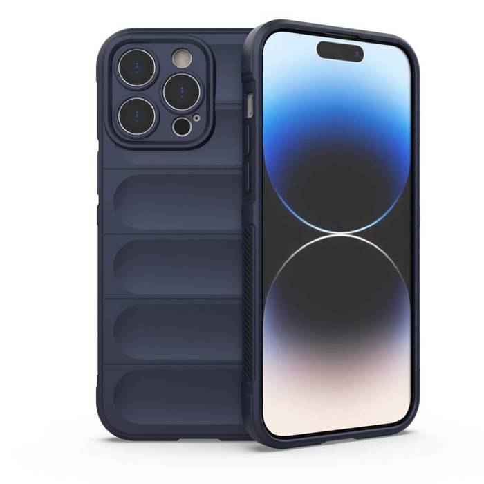 Magic Shield Case Hülle für iPhone 14 Pro Max flexible gepanzerte dunkelblaue Hülle