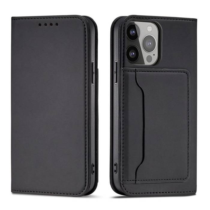 Magnetkartenetui für Samsung Galaxy S23 Flip Cover Wallet Stand schwarz