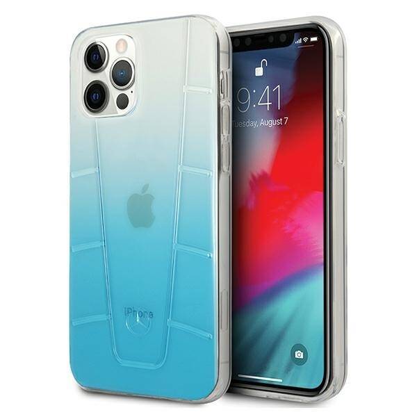 Mercedes Apple iPhone 12 12 Pro Transparent Line Blaue Hülle