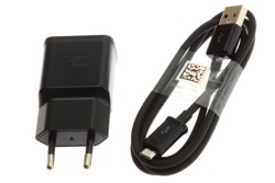 Original SAMSUNG EP-TA200 Schnellladekabel + Micro USB Kabel 1M Galaxy S6 S7 Edge Schwarz