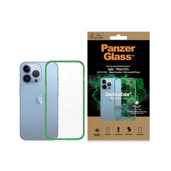 PanzerGlass ClearCase iPhone 13 Pro 6.1" Antibakteriell Militärische Qualität Lime 0339