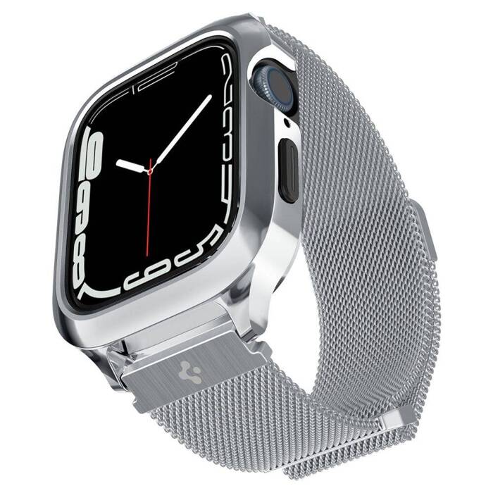 Spigen Metall Fit "pro" Apple Watch 4 / 5 / 6 / 7 / 8 / Se (44 / 45 Mm) Silber