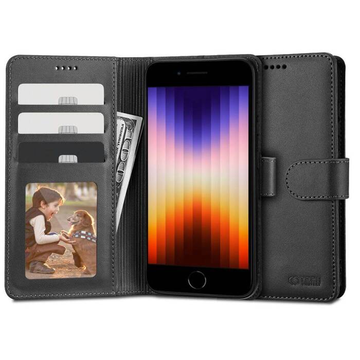 TECH-PROTECT Brieftasche "2" iPhone 7/8/SE 2020 Schwarzes Hülle