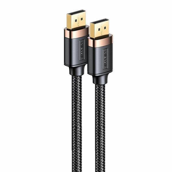 USAMS Kabel DP - DP U74 2.0m schwarz/ schwarz 4K HD SJ531HD01 (US-SJ531)