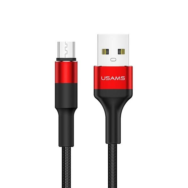 USAMS MicroUSB 2A 1.2m geflochtenes Kabel U5 SJ224USB02 US-SJ224 Rot