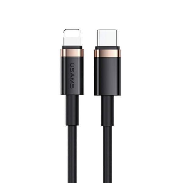 USAMS USB-C Apple Lightning Kabel U63 PD 1.2m Schnellladung 20W SJ484USB01 US-SJ484 Schwarz