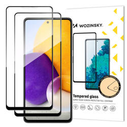 Wozinsky Set 2x Super Strength Tempered Glass Full Glue Vollbild mit Rahmen Hülle Friendly Samsung Galaxy A72 4G Schwarz