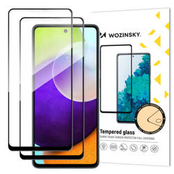 Wozinsky Set 2x Super Tough Full Glue Tempered Glass Vollbild mit Rahmen Case Friendly Samsung Galaxy A52s 5G / A52 5G / A52 4G Schwarz