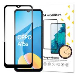 Wozinsky Super Durable Full Glue Tempered Glass Vollbild mit Rahmenhülle freundlich Oppo A15s / A15 Schwarz