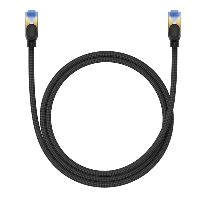 Braided network cable cat.7 Baseus Ethernet RJ45, 10Gbps, 1m (black)