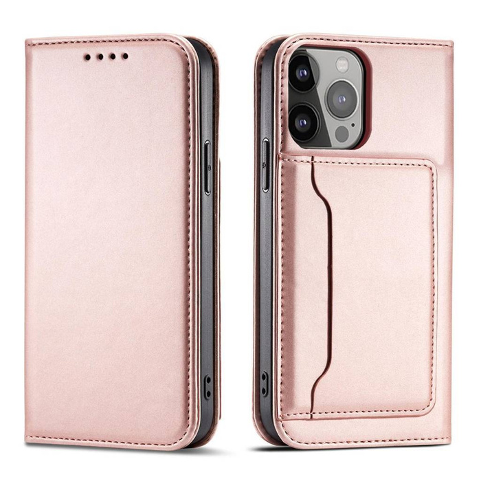 Pouzdro na magnetické karty pro Samsung Galaxy S23 Flip Wallet Stand Pink