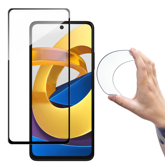 Wozinsky Couverture Complète Flexi Nano Verre Film Verre Trempé Avec Cadre Xiaomi Poco M4 Pro 5G Transparent