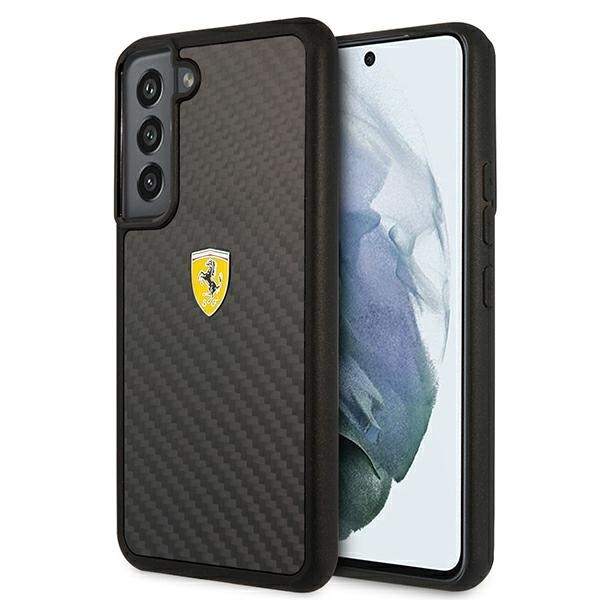 Pouzdro FERRARI Samsung Galaxy S22 On Track Real Carbon Black Hardcase