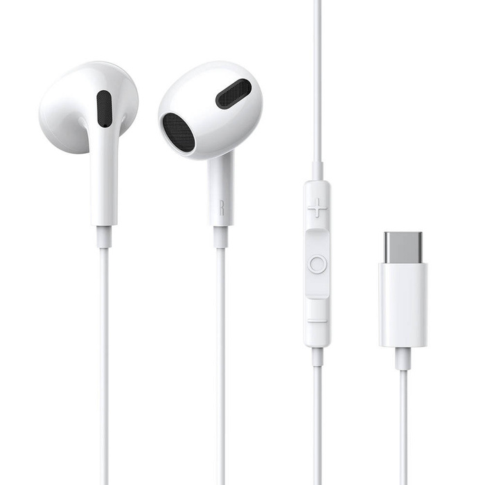 Écouteurs filaires intra-auriculaires Baseus encok c17 avec microphone usb type c blanc (NGCR010002)