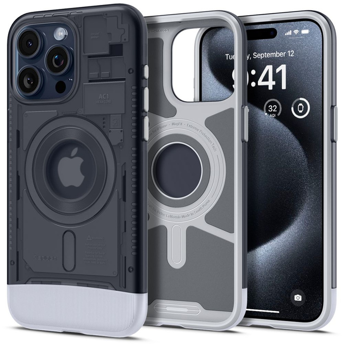 Obal Spigen Classic C1 Mag MagSafe iPhone 15 Pro Graphite Case