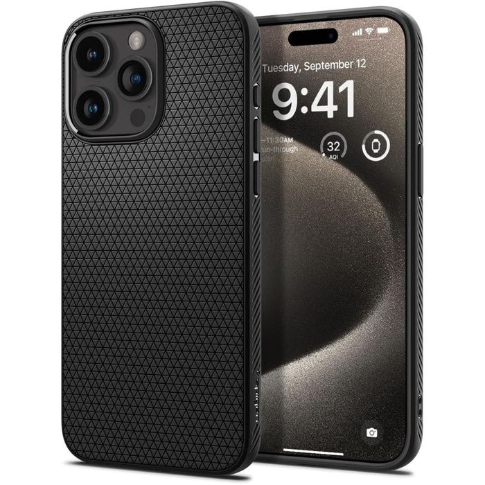 Case iPhone 15 Pro Max Spigen Liquid Air MATTE Black