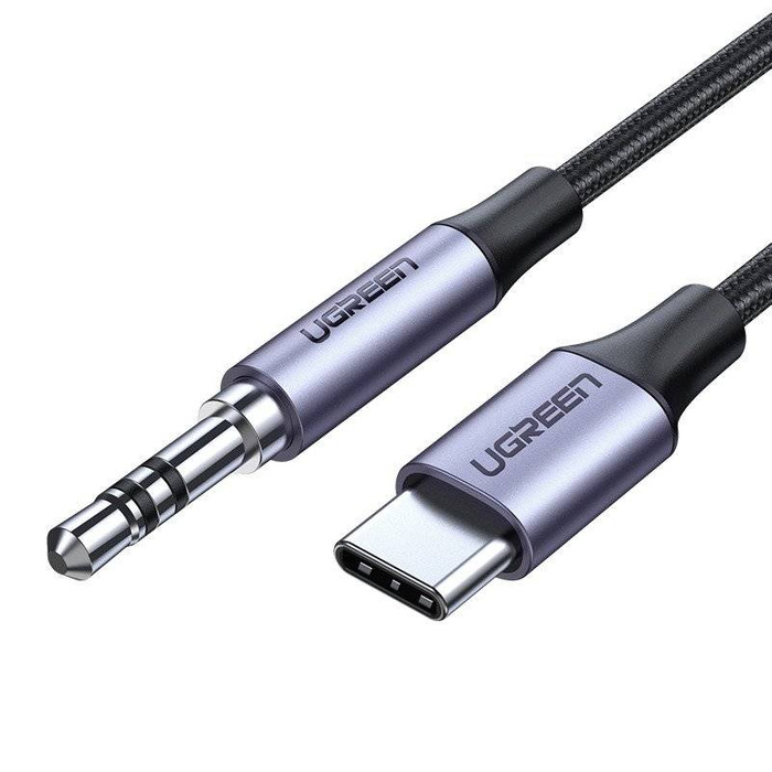 Cable mini jack 3.5mm AUX to USB-C UGREEN 1m (dark gray)