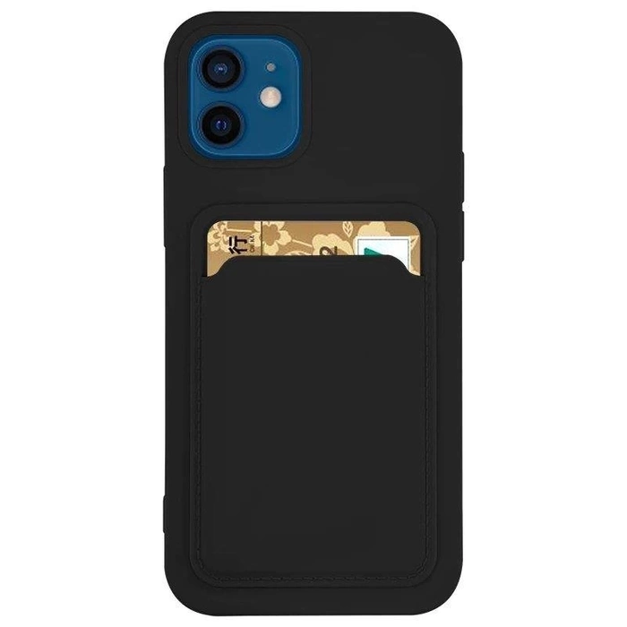 [B WARE] Kartenetui Silikon Wallet Case mit Kartenfach Dokumenten für Samsung Galaxy S20 FE 5G Schwarz