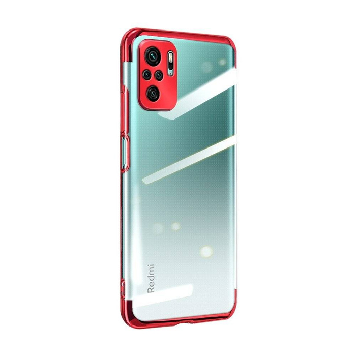 Čirá barva case gelový kryt pouzdro s kovovým rámečkem Xiaomi Redmi Note 10 5G / Poco M3 Pro červený