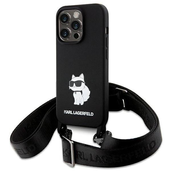 Case Karl Lagerfeld KLHCP15LSCBSCNK iPhone 15 Pro 6.1" hardcase black/black Crossbody Silicone Choupette Case