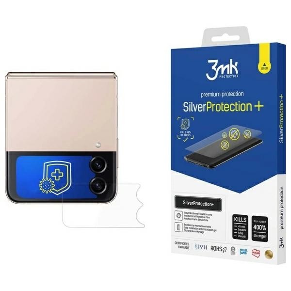 3mk Silver Protect+ Sam F721 Z Flip4 Screen Protector Wet-mounted antimicrobial - Front