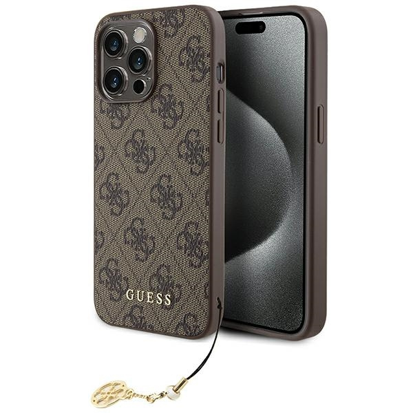 Guess GUHCP15XGF4GBR iPhone 15 Pro Max 6,7" braun/braun hartcase 4G Charms Kollektion