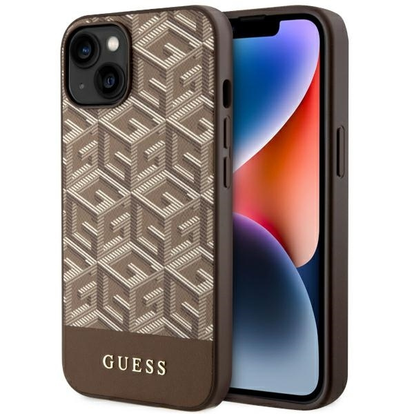 Case Guess GUHMP14SHGCFSEW iPhone 14 6.1" brown/brown hardcase GCube Stripes MagSafe Case