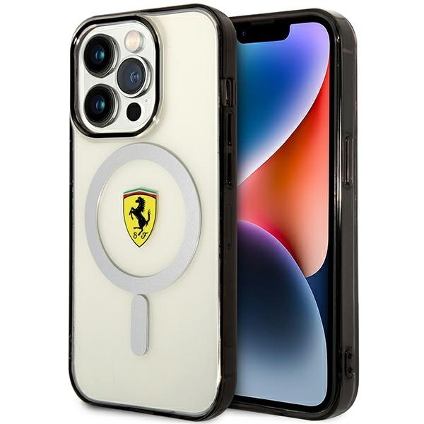 Case Ferrari FEHMP14LURKT iPhone 14 Pro 6.1" clear/transparent hardcase Outline MagSafe Case