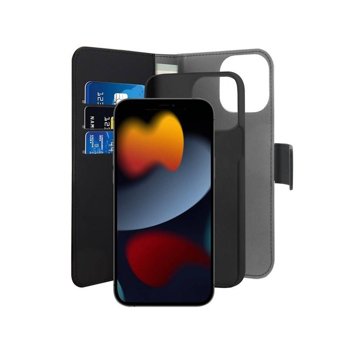 Hülle PURO iPhone 13 Pro Wallet Abnehmbare 2in1 - (schwarz)