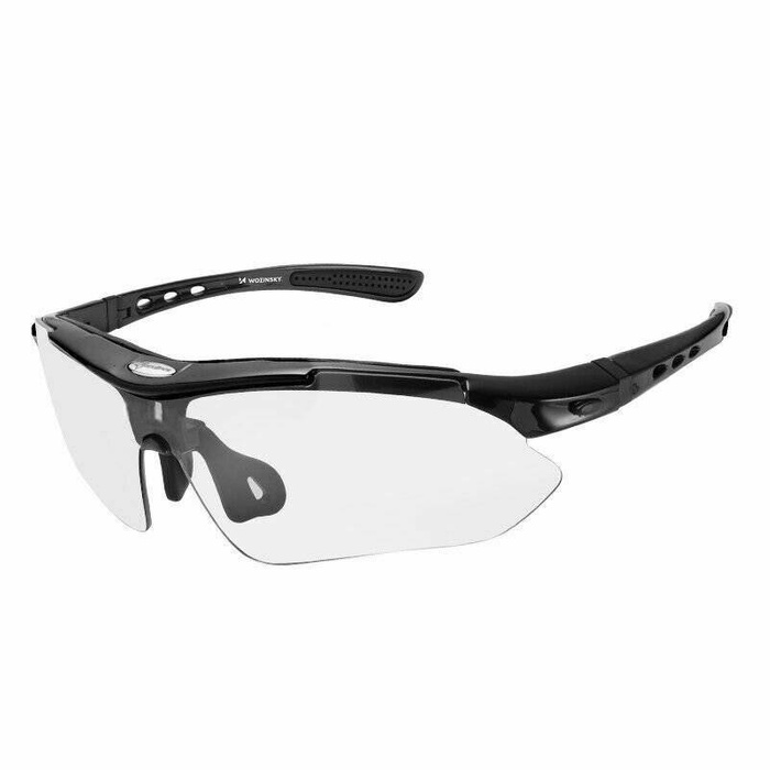 Lunettes de soleil de cyclisme polarisées Wozinsky avec ensemble de verres + bonnet de correction noir (WSG-B01)