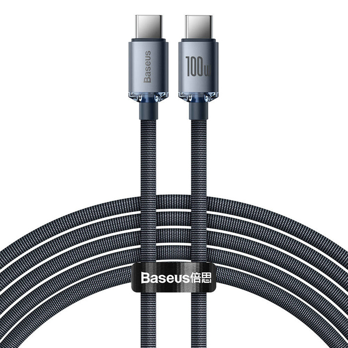 Baseus Crystal Shine Series Kabel USB-Kabel für schnelles Laden und Datentransfer USB Typ C - USB Typ C 100W 2m schwarz (CAJY000701)