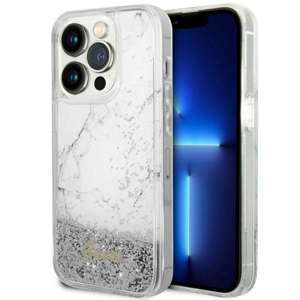 Funda Guess GUHCP14XLCSGSGH iPhone 14 Pro Max 6.7" blanco/blanco durocase Liquid Glitter Mármol Case