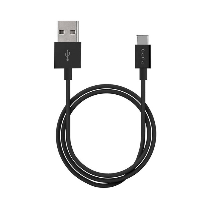 PURO White - Kabel USB-A / USB-C připojení 1 m (černá)