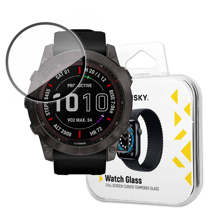 Wozinsky Watch Glass vetro ibrido per Garmin Fenix 7X nero