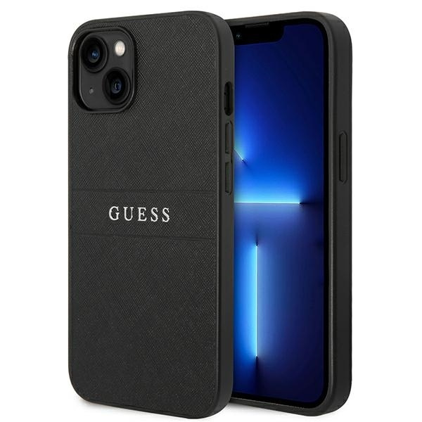 Case Guess iPhone 14 Plus 6.7" black/black Saffiano Strap