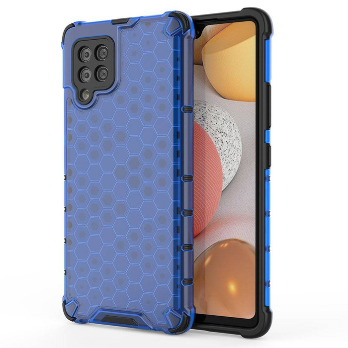 Honeycomb Case armor cover with TPU Bumper for Samsung Galaxy A42 5G blue