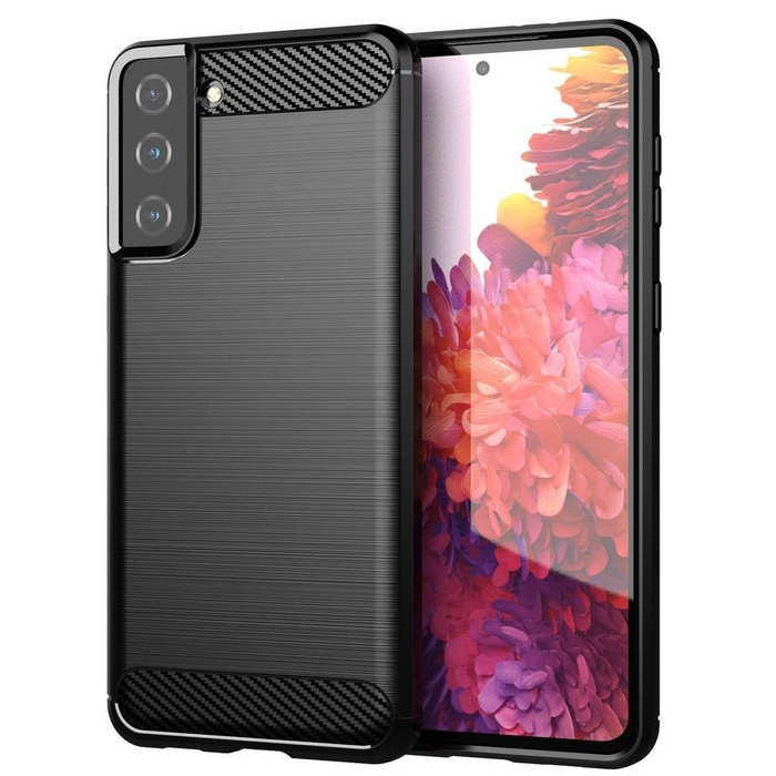 Carbon Case Flexibel Handyhülle TPU Schutzhülle für Samsung Galaxy S21+ 5G (S21 Plus 5G) schwarz