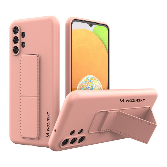 Wozinsky Kickstand Case Silicone Stand Cover pour Samsung Galaxy A13 5G Rose