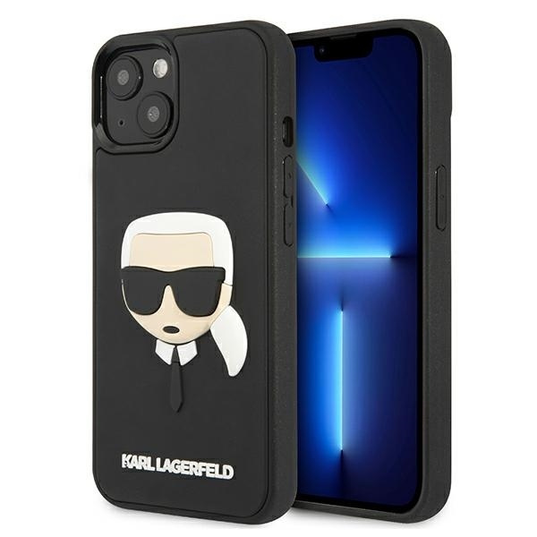 Karl Lagerfeld KLHCP13SKH3DBK iPhone 13 mini 5,4" černý / černý pevný obal 3D gumová Karl`s Head