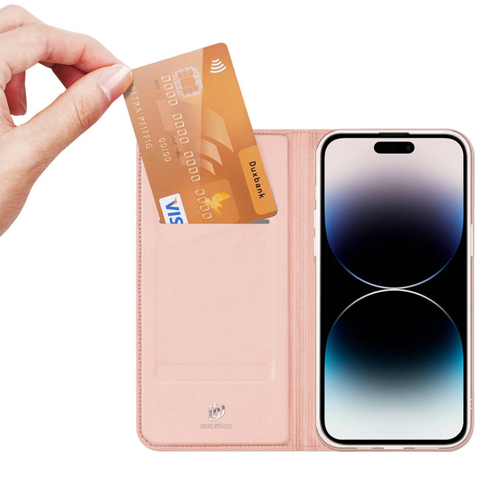 Peněženka Dux Ducis Skin Pro pro iPhone 15 Pro Max – růžová