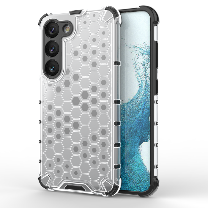 Honeycomb case for Samsung Galaxy S23 armored hybrid cover transparent