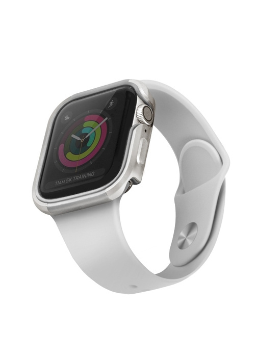 Uniq Hülle für Valencia Apple Watch Serie 4/5/6 / SE 44mm. Silber / Titansilber