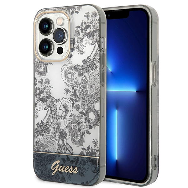 Case Guess iPhone 14 Pro 6.1" grey/grey hardcase Porcelain Collection