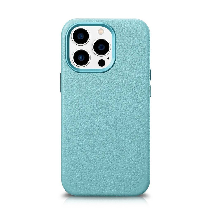 iCarer Litchi Premium Leather Case iPhone 14 Pro Funda magnética de cuero con MagSafe Green (WMI14220710-GN)